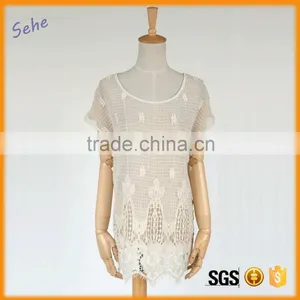 Latest Korean Fashion Elegant Lace Tops Blouses thumbnail-1