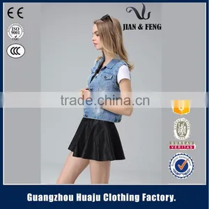 Russian Style Latest Motorcycle Jean Sleeveless Denim Vest Waistcoat For Men thumbnail-5