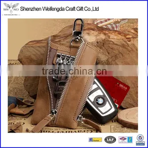 China Factory Zipper Key Holder Leather Wallet for Multiple Keys thumbnail-1