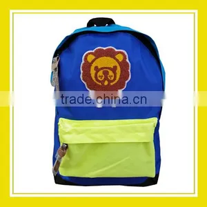 2016 Hot Sell Products Bros Baby Lion Blue Yellow Colorful Bright Color 600D Polyester Backpack thumbnail-1