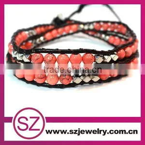 NTB0067 Friendship Bracelet Knots With Agate Beads thumbnail-1