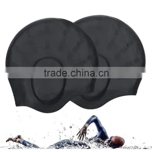 With Ear Pouches To Heep Your Hair Health For Men and Women Waterproof Earmuffs Silicone Adult Swim Cap thumbnail-5