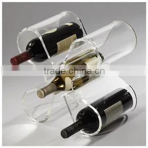 Home Design Clear Acrylic Decoration Waving White/Red Wine Bottle Display Rack Beverage Storage Houseware Acryl Plastic Holder thumbnail-6