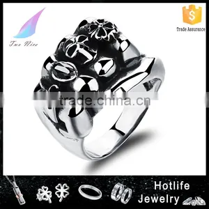 New Products 2016 316L Stainless Steel Terminator Skull Ring for Men thumbnail-1