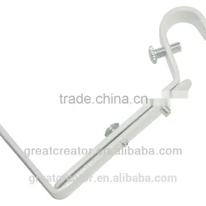 White Extendable Iron Curtain Rod Wall Brackets Drapery Hardware Brackets Drapery Accessories for 7/8" (22mm) Curtain Poles thumbnail-1