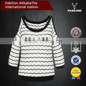 New Spring Water Ripple Medium Slim Strapless Sweater Hedging Custom Design Sweater thumbnail-1
