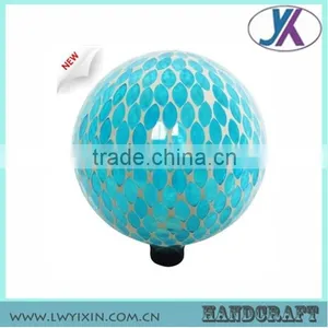 2015 Newest Wholesale High Quality Solar LED Light Round Shape 10" Mosaic Blue Glass Ball thumbnail-1