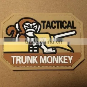1X Tactical PVC Rubber 3D Tan Desert Trunk Monkey Combat Milspecl STICK-ON Patch thumbnail-1