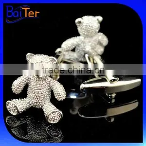 Fashion Novelty Cuff Link Brass Teddy Bear Cufflink Wholesale thumbnail-1