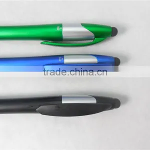 3 Color in 1 Plastic Ballpoint Pen With Stylus Touch Tip thumbnail-4