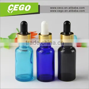 Childproof and Temper Evident Round Black Frosted Glass Dropper Bottle thumbnail-1