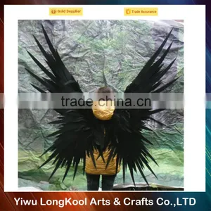 Wholesale Party Suppliers Feather Angel Wings Halloween Cosplay Adult Black Fairy Wings thumbnail-2
