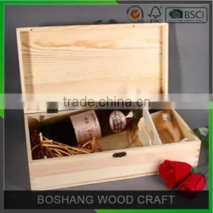 Red Wine Box Cheap Wooden Wine Boxes Pine Wood Wine Boxes thumbnail-3