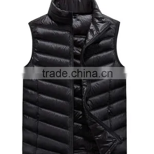 Black Custom Men Ultra Light Down Vest thumbnail-3