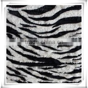 100% Polyester Zebra Pattern Faux Fur Fabric thumbnail-1