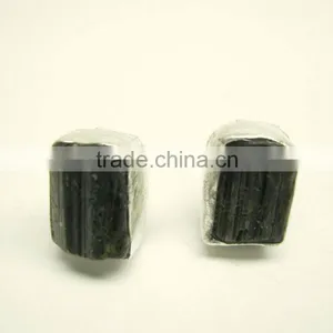 Green Tourmaline Raw Gemstone Stud 925 Sterling Silver Earring Jewelry, Rough Gemstone Stud Earrings, Designer Gemstone Jewelry thumbnail-4
