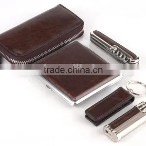 Top Quality Business Gift Set for Men With Wallet Gift Set and Knife in Leather Box thumbnail-2