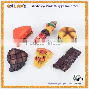 VT4070 Food Themed Vinyl Squeaky Toys Hamburger Hot Dog Pizza Steak Dog Toys thumbnail-1