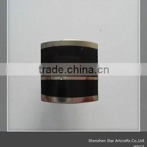 Fstainless Steel Cuffink With Black Enamel X017 thumbnail-1