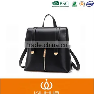 Black pu Leather Custom Fashion Women China Manufacture Backpack Bag thumbnail-1