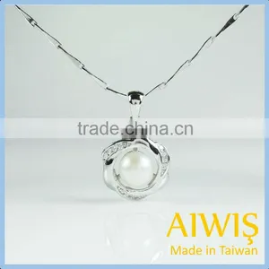 Fashion Natural FreshWater Pearls Sterling Silver Endant Necklace thumbnail-5