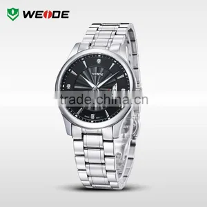 WEIDE Stainless Steel Elegance Mens Custom Logo Quartz Watch 5 Atm Water Resistant thumbnail-2