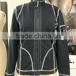 Ladies Long Sleeve Zipper Cardigan Sweater thumbnail-1