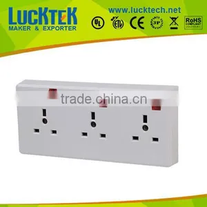 3*ways UK Power Wall Socket Outlet With 3*individual Switch,wall Plate Socket,wall Mount Power thumbnail-1