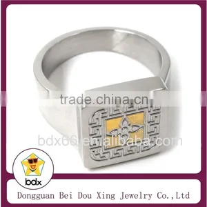 China Christians Jewelry Supplies Wholesale Stainless Steel Two Tone Religious Jesus Cross Prayer Finger Ring For Mens thumbnail-1