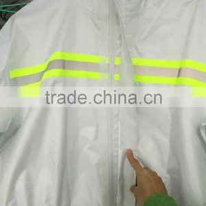 White Coverall With Reflective Tapes 200D Oxford/PVC Coating thumbnail-4