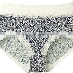New Arrival Lace Trim Cotton Spandex Ladies Underwear High Cut Briefs thumbnail-1