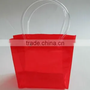Colored Plastic Pvc Die-cut Bag With Button and Soft Handle thumbnail-1