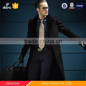 2016 High Quality Made in China Wholesale Price Oem Factory Casual Slim Fit Wool Mens Trench Coat Wool Long Overcoat thumbnail-4