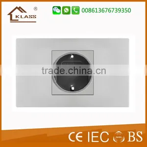 Schuko Electrical Power Socket With Round Shape,gray 2 Pin Electric Wall Socket thumbnail-1