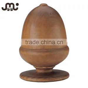 Natural Carved Wooden Acorn Curtain Rod thumbnail-1