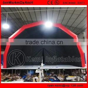 6mWx4mDx4mH Red Black Giant Inflatable Stage Cover Tent Oxford Cloth Inflatable Tent Large Inflatable Room Events Tent thumbnail-1