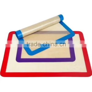 OEM 1 Color Logo Silicone Nonstick Fiberglass Silicone Baking Mat Set thumbnail-6