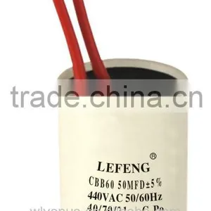 White Plastic Round Case Cbb60 5uf 450v Capacitor thumbnail-1