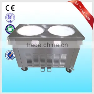 Double Flat Round Pan Ice-cream Fryer With Double Cooling System thumbnail-1