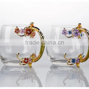 Enamel Gift Pewter Design Flower Model Water Glass Gift thumbnail-5