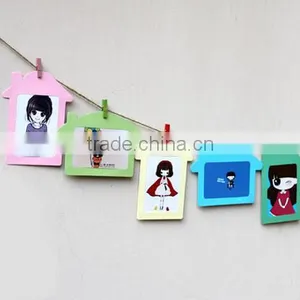 Rope Cartoon Animal Family Wall Paper Board Frame 9Pcs Photo Frame Hanging Picture Frames thumbnail-5