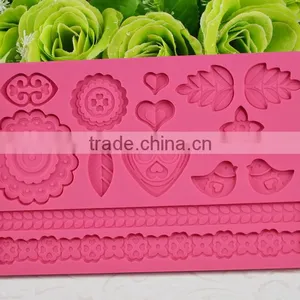 2016 New Products Silicone Lace Mat , Soft Fondant Cake Tools thumbnail-5