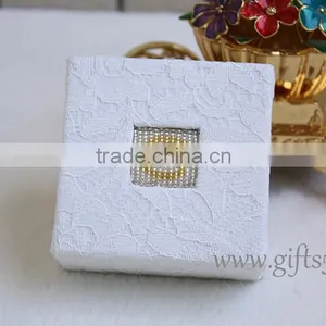 Gorgeous White Engagement Ring Boxes With Beaded Name Plate of C thumbnail-1