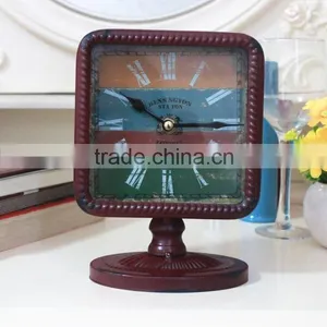 Square Antique Decoration Metal Gift Table Clock thumbnail-1