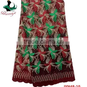 New Arrival French Net Lace Fabric, African Tulle Lace Fabric With Stones JYN48 thumbnail-6