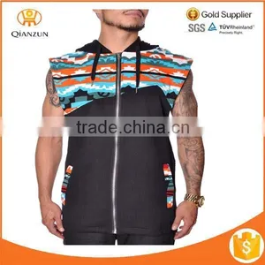 Tribal French Terry Navajo Sleeveless Zip Up Street Hoody thumbnail-1
