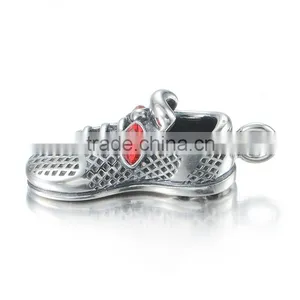 Antique Sporting Shoes Model Necklace Pendant Charms Silver Jewelry thumbnail-5