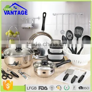25pcs Removable Handles Kitchen Utensil Accessories Stainless Steel Palm Restaurant Cookware thumbnail-1
