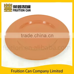 Round Fruit Food Tin Metal Serving Tray Display Plate thumbnail-1