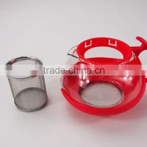 Cheap Red Glass Teapot Sets With 4 Cups and Plastic Holder thumbnail-3